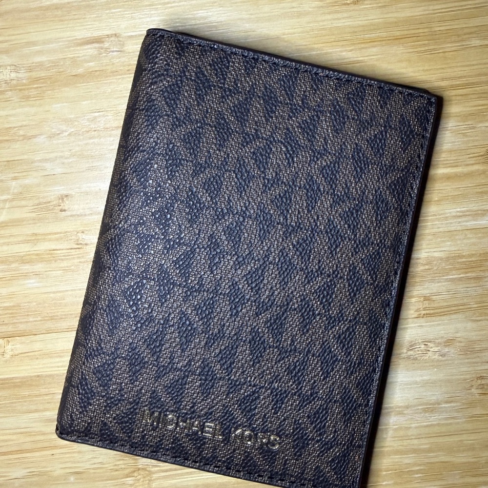 Michael Kors Dark Brown Monogram Passport Cover